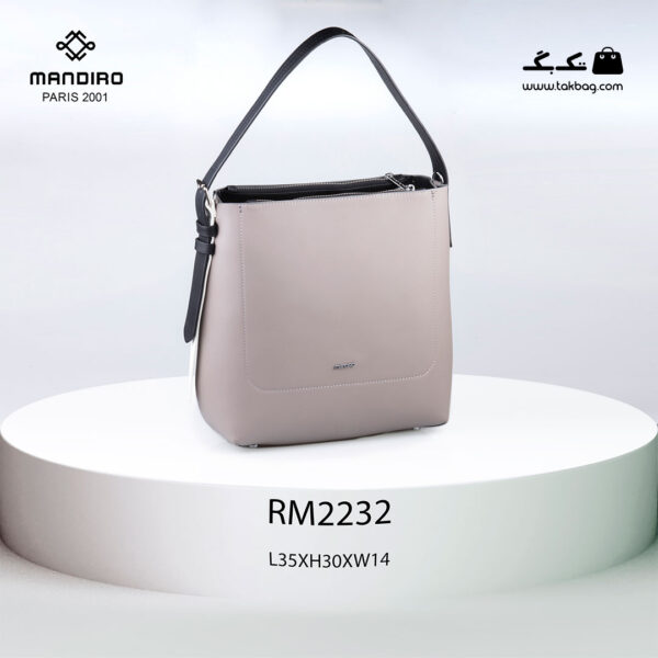 کیف دستی زنانه کد RM-2232 برند ماندیرو رنگ طوسی از جلو ( mandiro RM-2232 )