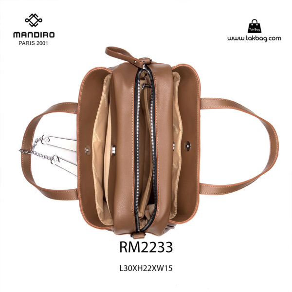 کیف دستی زنانه کد RM-2233 برند ماندیرو رنگ کافی از بالا ( mandiro RM-2233 )