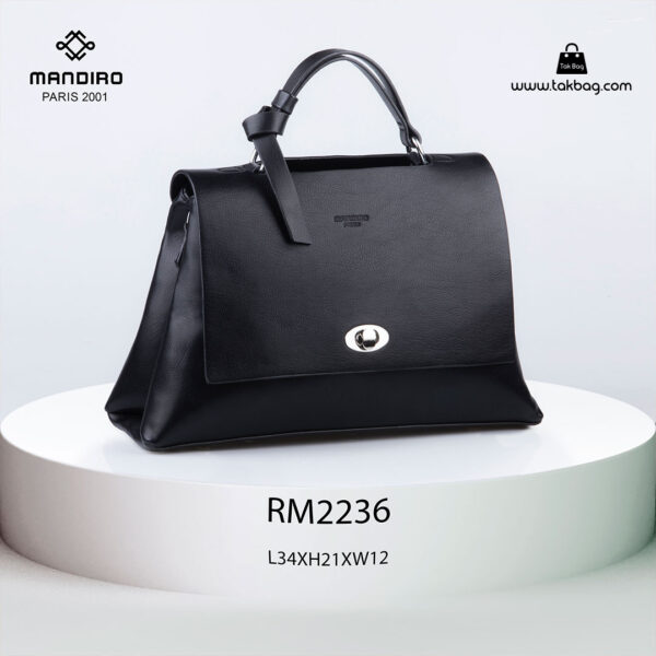 کیف رودوشی زنانه کد RM-2236 برند ماندیرو رنگ مشکی از جلو ( mandiro RM-2236 )