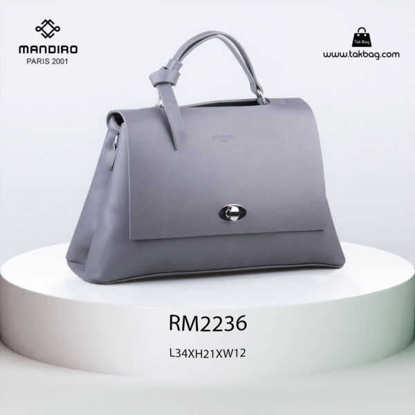 کیف رودوشی زنانه کد RM-2236 برند ماندیرو رنگ طوسی از جلو ( mandiro RM-2236 )