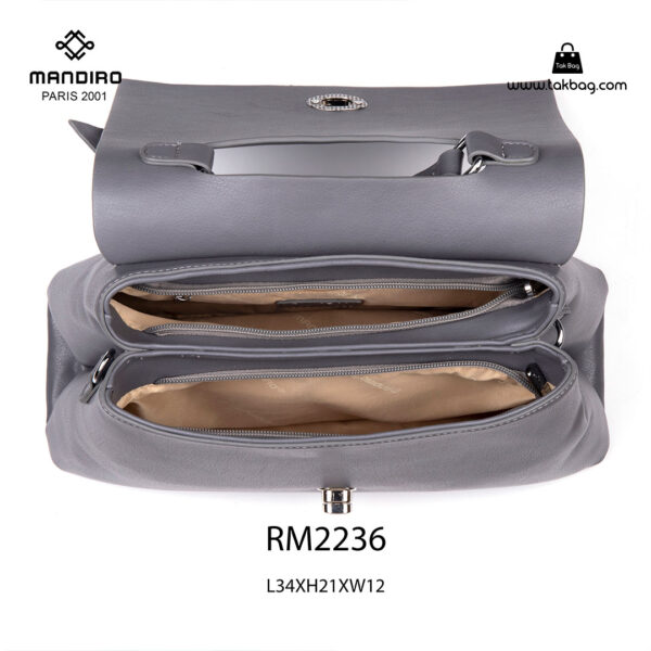 کیف رودوشی زنانه کد RM-2236 برند ماندیرو رنگ طوسی از بالا ( mandiro RM-2236 )