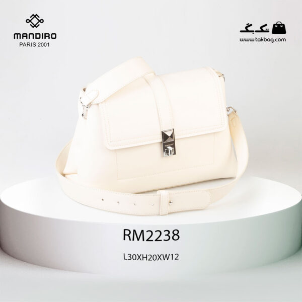 کیف رودوشی زنانه کد RM-2238 برند ماندیرو رنگ کرم از جلو ( mandiro RM-2238 )