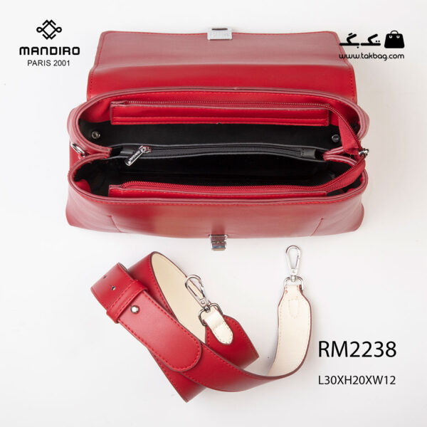 کیف رودوشی زنانه کد RM-2238 برند ماندیرو رنگ قرمز از بالا ( mandiro RM-2238 )