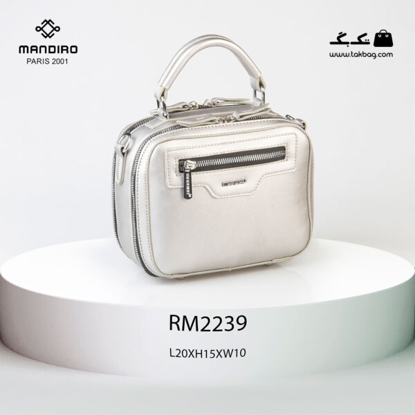 کیف رودوشی زنانه کد RM-2239 برند ماندیرو رنگ نقره ای از جلو ( mandiro RM-2239 )