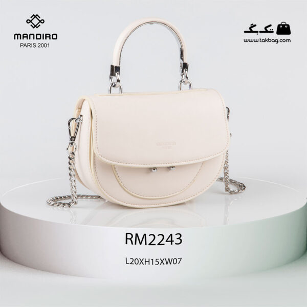 کیف رودوشی زنانه کد RM-2243 برند ماندیرو رنگ کرم از جلو ( mandiro RM-2243 )