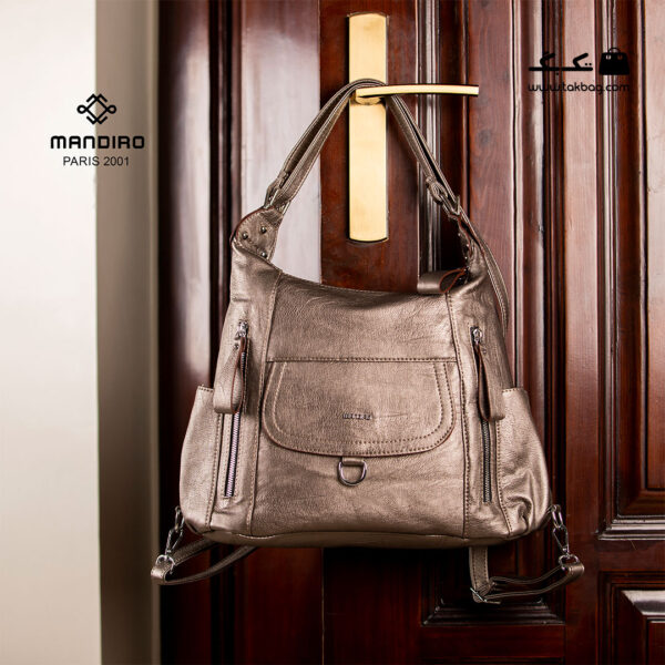 کیف رودوشی زنانه کد RM-2244 برند ماندیرو رنگ بژ از جلو ( mandiro RM-2244 )