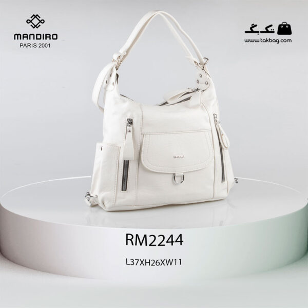 کیف رودوشی زنانه کد RM-2244 برند ماندیرو رنگ سفید از جلو ( mandiro RM-2244 )