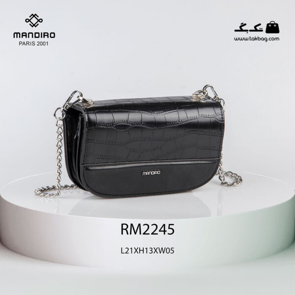 کیف رودوشی زنانه کد RM-2245 برند ماندیرو رنگ مشکی از جلو ( mandiro RM-2245 )