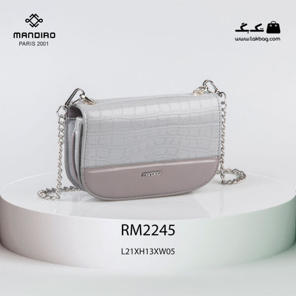 کیف رودوشی زنانه کد RM-2245 برند ماندیرو رنگ طوسی از جلو ( mandiro RM-2245 )