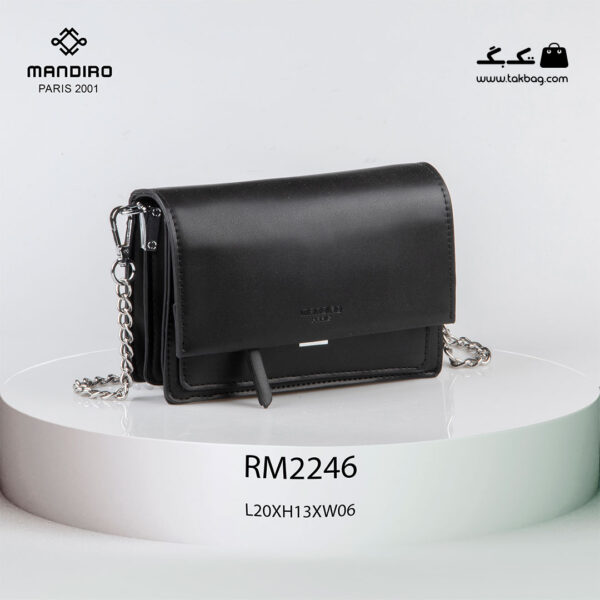 کیف رودوشی زنانه کد RM-2246 برند ماندیرو رنگ مشکی از جلو ( mandiro RM-2246 )