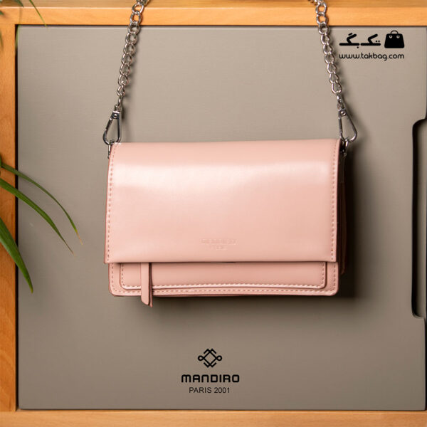 کیف رودوشی زنانه کد RM-2246 برند ماندیرو رنگ صورتی از جلو ( mandiro RM-2246 )