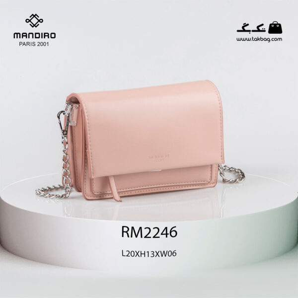 کیف رودوشی زنانه کد RM-2246 برند ماندیرو رنگ صورتی از جلو ( mandiro RM-2246 )