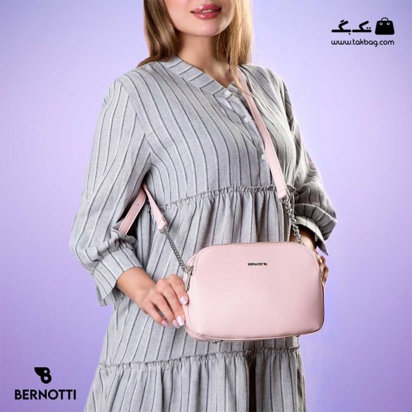 کیف رودوشی زنانه کد TB-6205 برند برنوتی رنگ صورتی با مدل ( Bernotti tb-6205 )