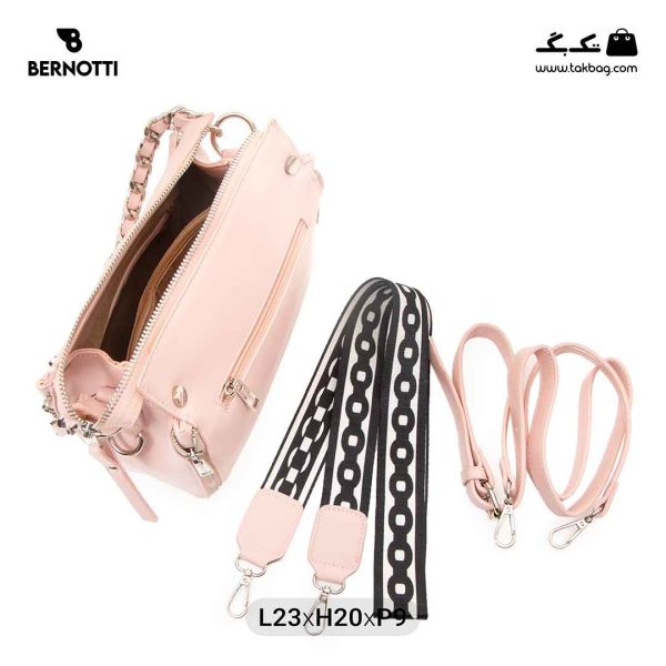 کیف رودوشی زنانه کد TB-6220 برند برنوتی رنگ صورتی از بالا ( Bernotti tb-6220 )