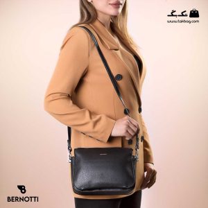 Bernotti-TB-6230-(Black-Model-Front) کیف رودوشی زنانه کد TB-6230 برند برنوتی رنگ مشکی با مدل ( Bernotti tb-6230 )