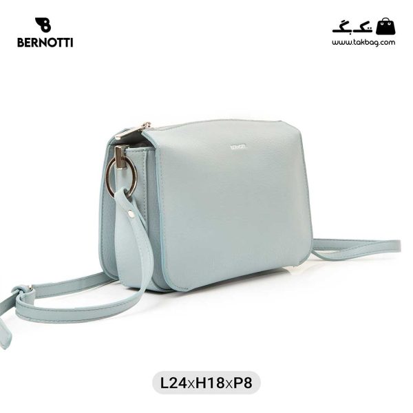 کیف رودوشی زنانه کد TB-6230 برند برنوتی رنگ آبی از جلو( Bernotti tb-6230 )