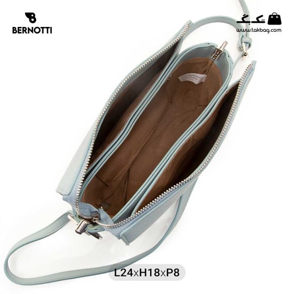 کیف رودوشی زنانه کد TB-6230 برند برنوتی رنگ آبی از بالا( Bernotti tb-6230 )