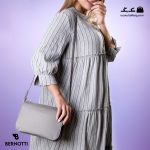 کیف رودوشی زنانه کد TB-6230 برند برنوتی رنگ طوسی با مدل ( Bernotti tb-6230 )