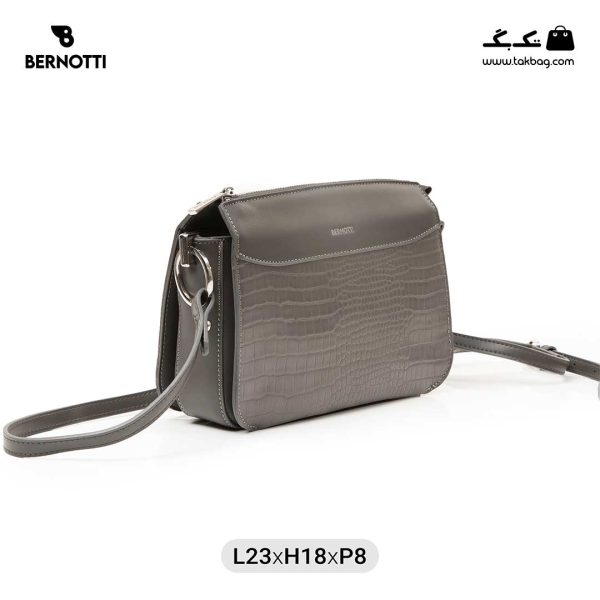 کیف رودوشی زنانه کد TB-6235 برند برنوتی رنگ طوسی از جلو( Bernotti tb-6235 )