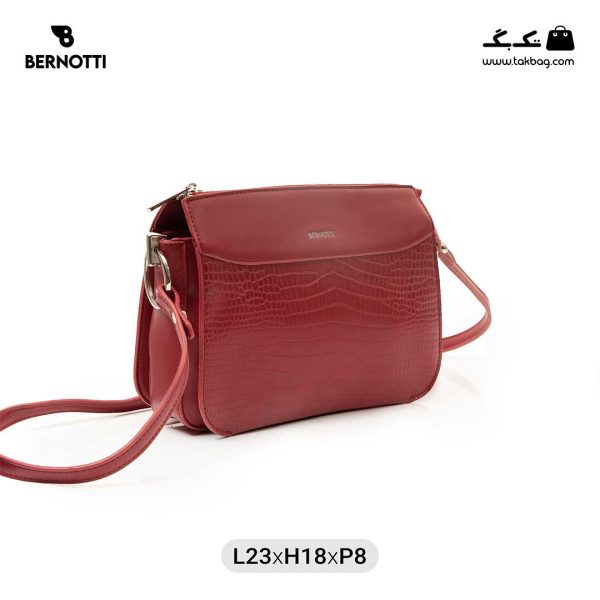 کیف رودوشی زنانه کد TB-6235 برند برنوتی رنگ قرمز از جلو( Bernotti tb-6235 )
