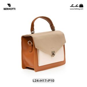 کیف رودوشی زنانه کد TB-6240 برند برنوتی رنگ قهوه ای کمل از جلو( Bernotti tb-6240 )