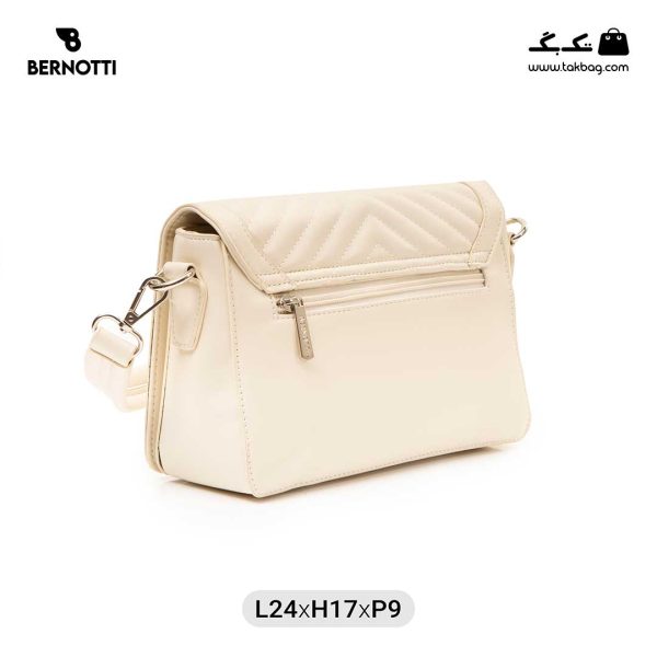 کیف رودوشی زنانه کد TB-6275 برند برنوتی رنگ بژ از پشت ( Bernotti tb-6275 )
