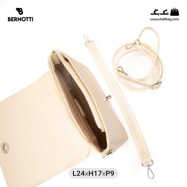 کیف رودوشی زنانه کد TB-6275 برند برنوتی رنگ بژ از بالا ( Bernotti tb-6275 )