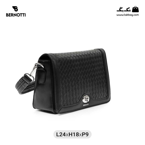 کیف رودوشی زنانه کد TB-6280 برند برنوتی رنگ مشکی از جلو ( Bernotti tb-6280 )