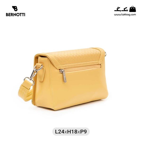 کیف رودوشی زنانه کد TB-6280 برند برنوتی رنگ زرد از پشت ( Bernotti tb-6280 )