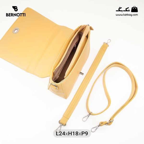کیف رودوشی زنانه کد TB-6280 برند برنوتی رنگ زرد از بالا ( Bernotti tb-6280 )