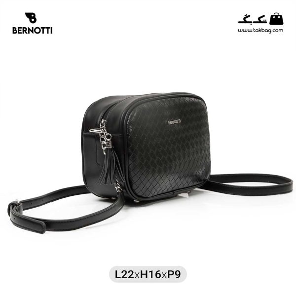 کیف رودوشی زنانه کد TB-6290 برند برنوتی رنگ مشکی از جلو ( Bernotti tb-6290 )
