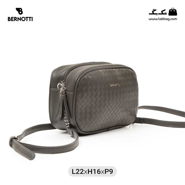 کیف رودوشی زنانه کد TB-6290 برند برنوتی رنگ طوسی از جلو ( Bernotti tb-6290 )