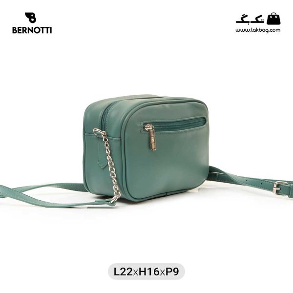 کیف رودوشی زنانه کد TB-6290 برند برنوتی رنگ سبز از پشت ( Bernotti tb-6290 )