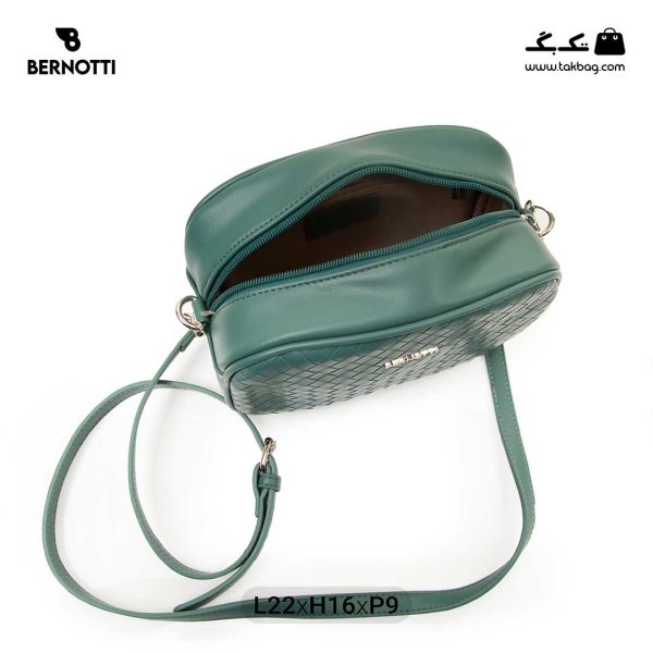 کیف رودوشی زنانه کد TB-6290 برند برنوتی رنگ سبز از بالا ( Bernotti tb-6290 )
