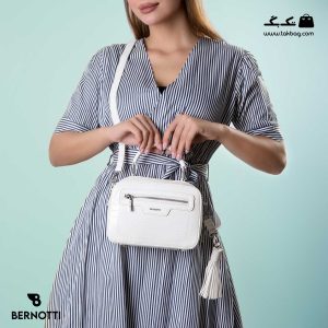 کیف رودوشی زنانه کد TB-6305 برند برنوتی رنگ سفید با مدل ( Bernotti tb-6305 )