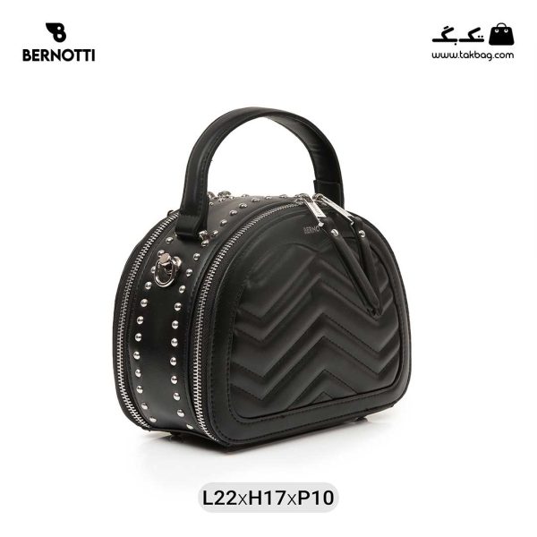 کیف رودوشی زنانه کد TB-6330 برند برنوتی رنگ مشکی از جلو ( Bernotti tb-6330 )