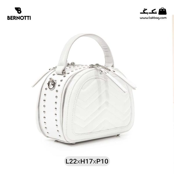 کیف رودوشی زنانه کد TB-6330 برند برنوتی رنگ سفید از جلو ( Bernotti tb-6330 )