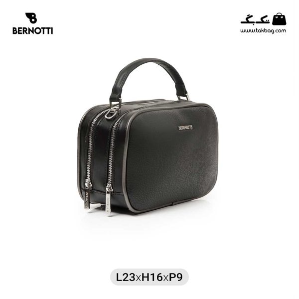 کیف رودوشی زنانه کد TB-6340 برند برنوتی رنگ مشکی از جلو ( Bernotti tb-6340 )