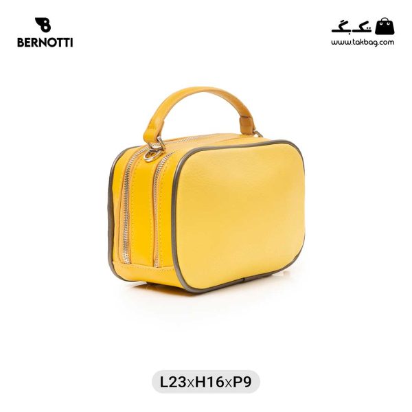 کیف رودوشی زنانه کد TB-6340 برند برنوتی رنگ زرد از پشت ( Bernotti tb-6340 )