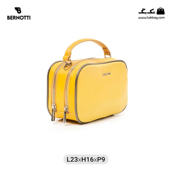 کیف رودوشی زنانه کد TB-6340 برند برنوتی رنگ زرد از جلو ( Bernotti tb-6340 )