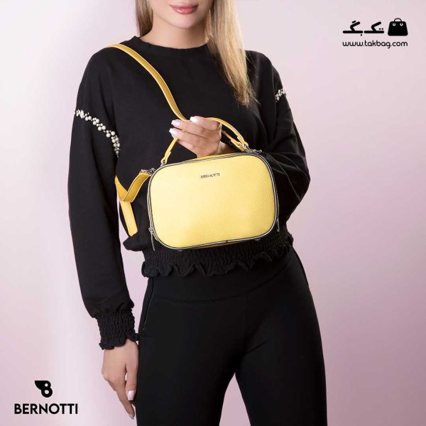 کیف رودوشی زنانه کد TB-6340 برند برنوتی رنگ زرد با مدل ( Bernotti tb-6340 )