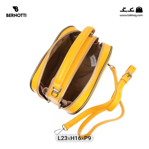 کیف رودوشی زنانه کد TB-6340 برند برنوتی رنگ زرذ از بالا ( Bernotti tb-6340 )