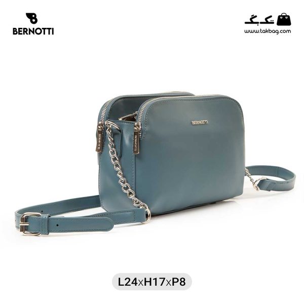 کیف رودوشی زنانه کد TB-6205 برند برنوتی رنگ آبی از جلو ( Bernotti tb-6205 )
