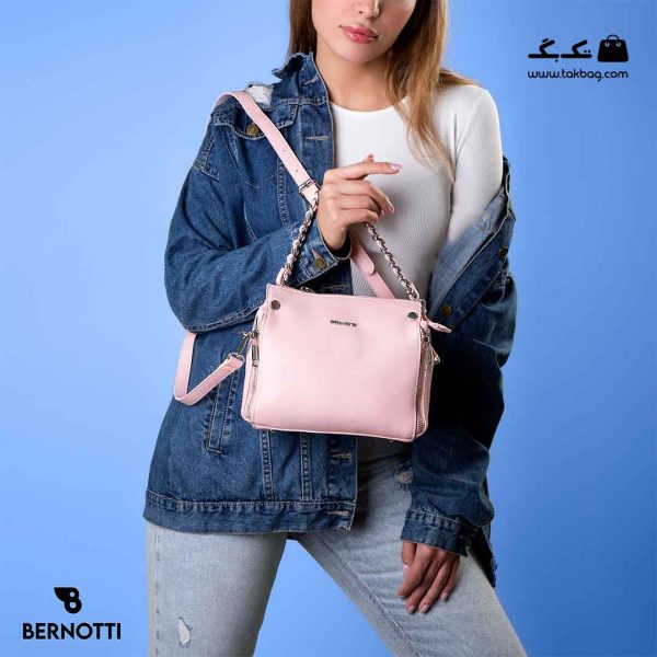 کیف رودوشی زنانه کد TB-6220 برند برنوتی رنگ صورتی با مدل ( Bernotti tb-6220 )