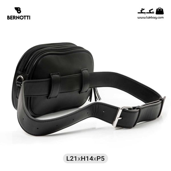 کیف رودوشی کمری زنانه کد TB-6260 برند برنوتی رنگ مشکی از پشت ( Bernotti tb-6260 )