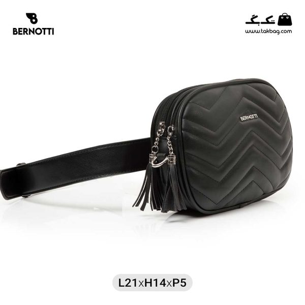 کیف رودوشی کمری زنانه کد TB-6260 برند برنوتی رنگ مشکی از جلو ( Bernotti tb-6260 )