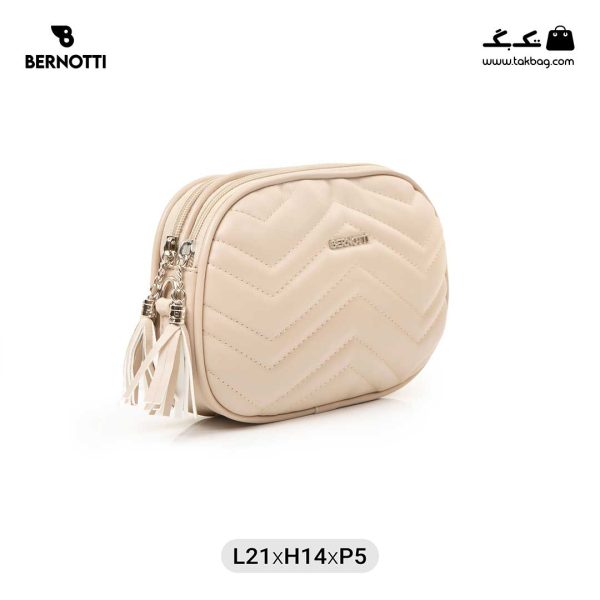 کیف رودوشی کمری زنانه کد TB-6260 برند برنوتی رنگ کمل از جلو ( Bernotti tb-6260 )