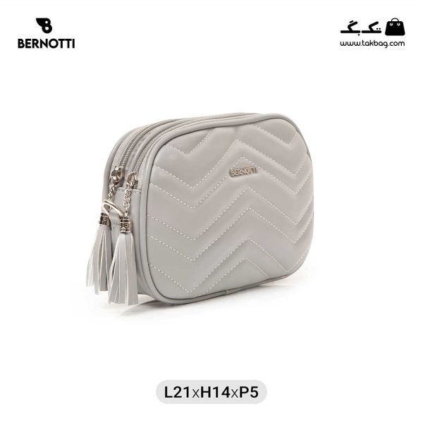 کیف رودوشی کمری زنانه کد TB-6260 برند برنوتی رنگ طوسی از جلو ( Bernotti tb-6260 )