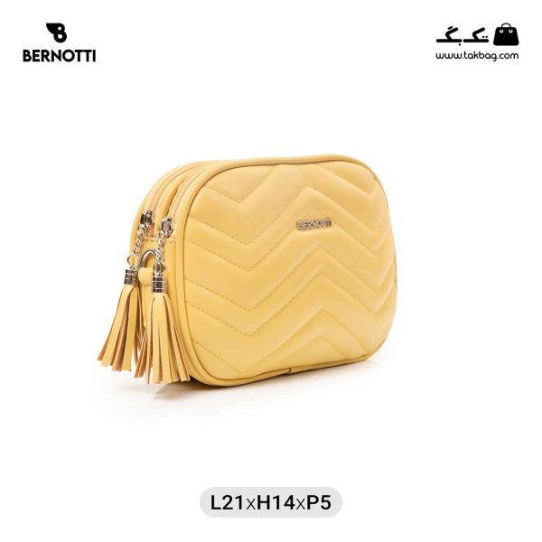 کیف رودوشی کمری زنانه کد TB-6260 برند برنوتی رنگ زرد از جلو ( Bernotti tb-6260 )