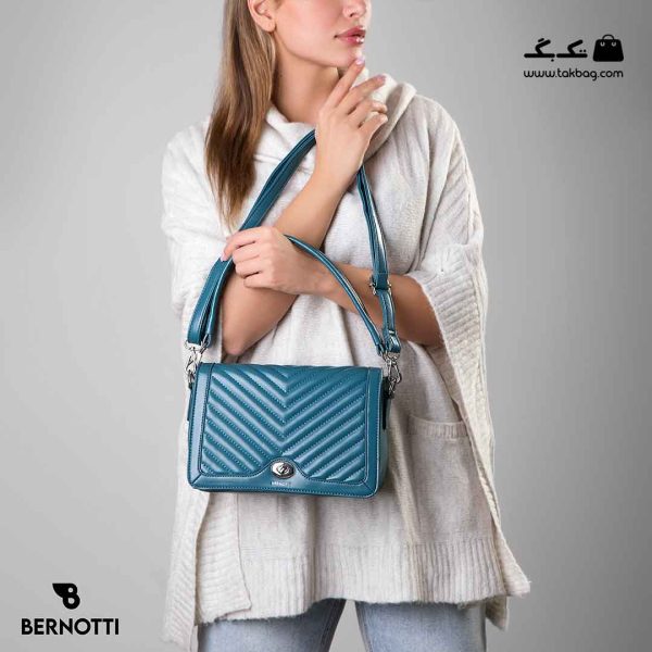 کیف رودوشی زنانه کد TB-6275 برند برنوتی رنگ آبی با مدل ( Bernotti tb-6275 )